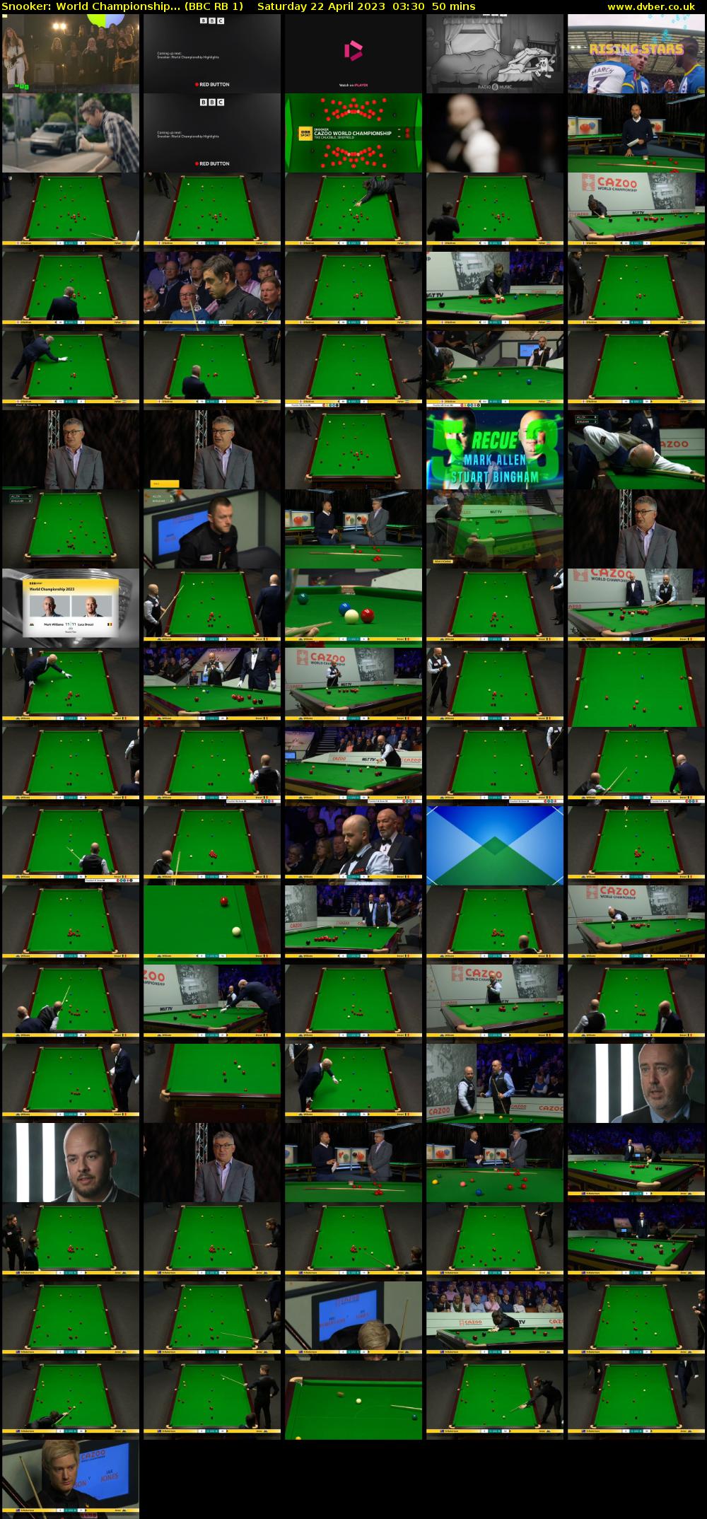 Snooker: World Championship... (BBC RB 1) Saturday 22 April 2023 03:30 - 04:20
