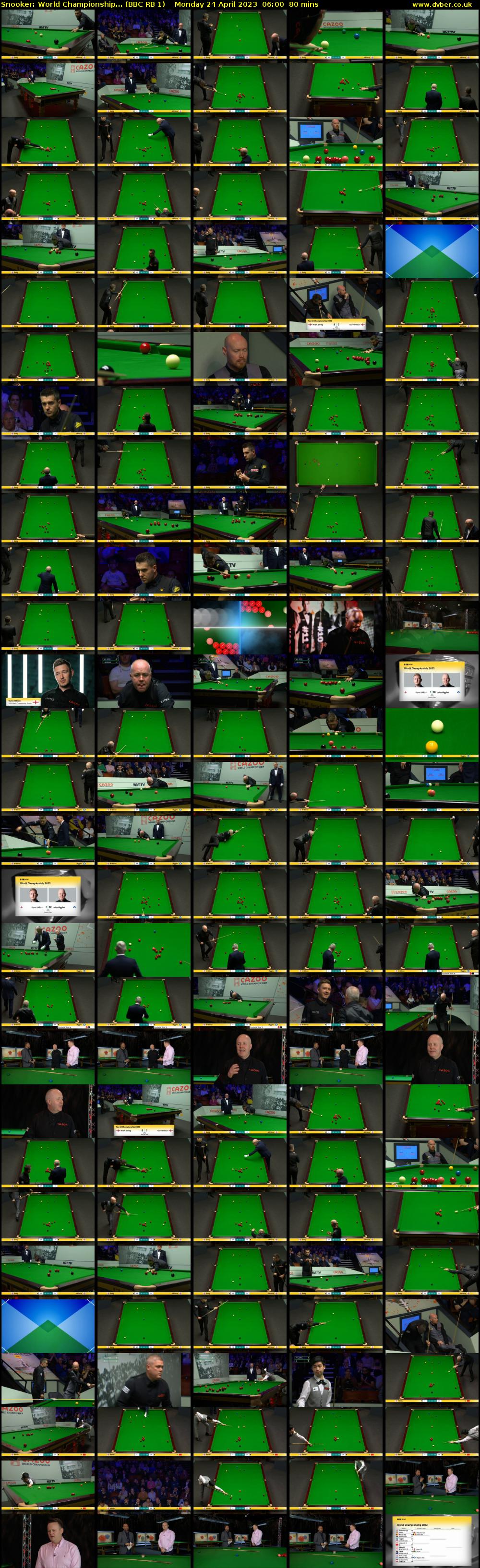 Snooker: World Championship... (BBC RB 1) Monday 24 April 2023 06:00 - 07:20