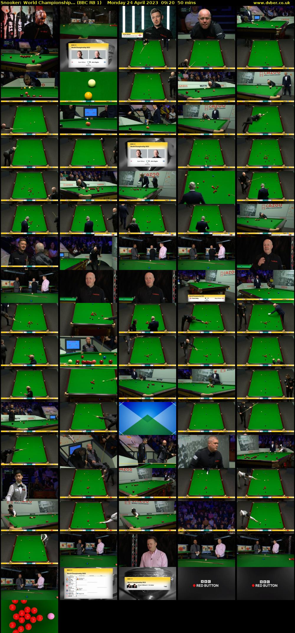 Snooker: World Championship... (BBC RB 1) Monday 24 April 2023 09:20 - 10:10