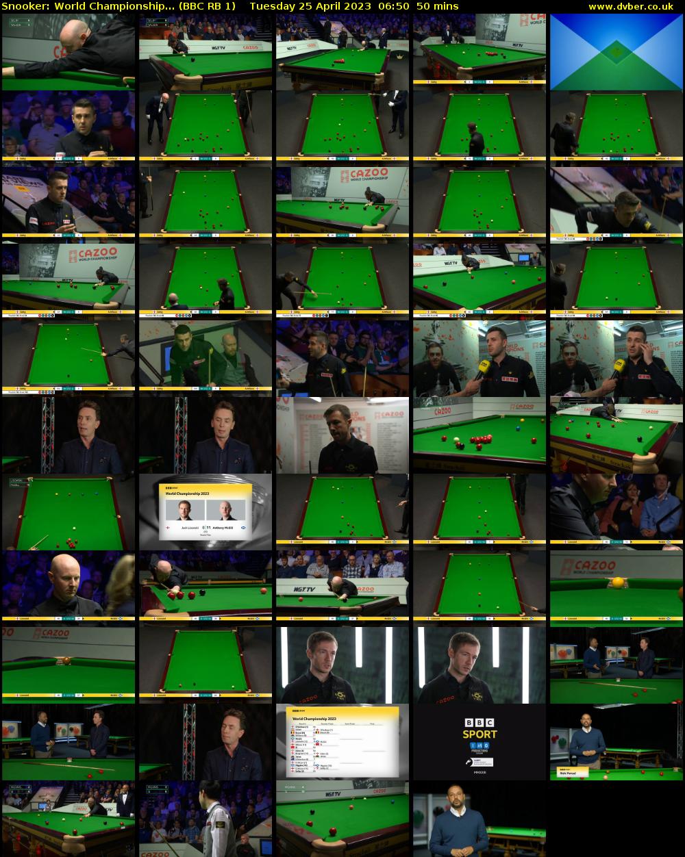 Snooker: World Championship... (BBC RB 1) Tuesday 25 April 2023 06:50 - 07:40