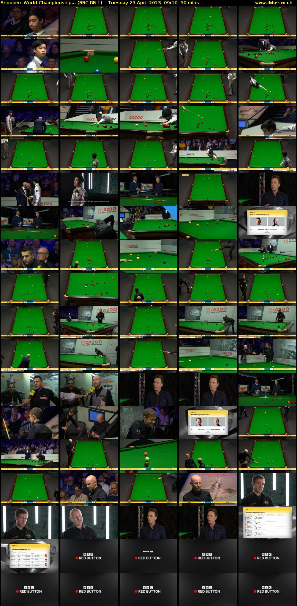 Snooker: World Championship... (BBC RB 1) Tuesday 25 April 2023 09:10 - 10:00