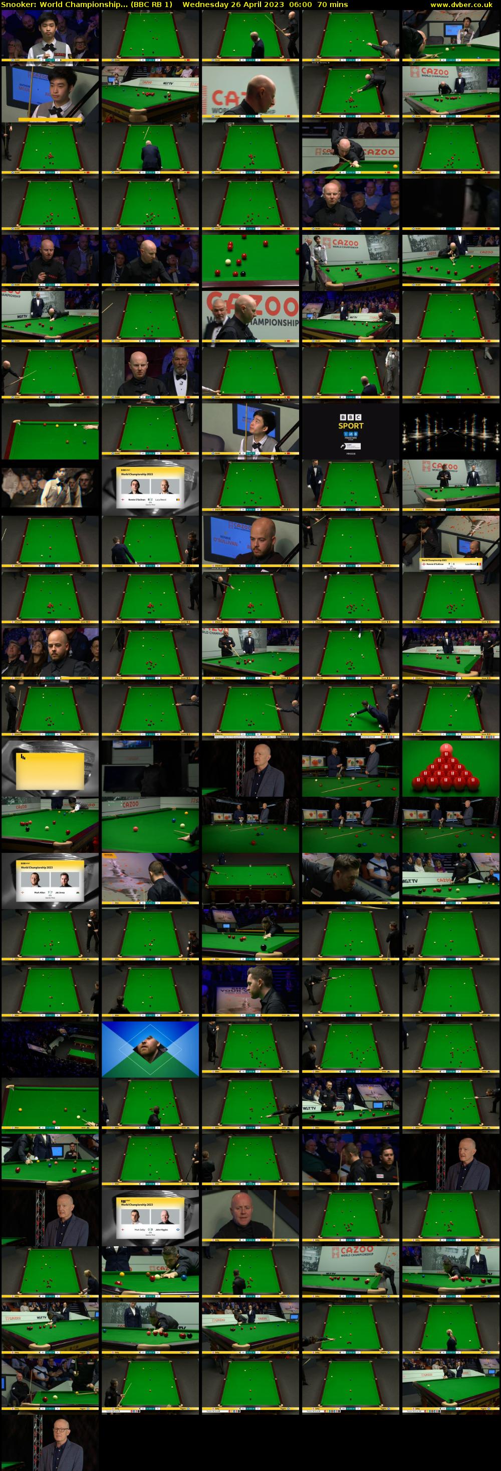 Snooker: World Championship... (BBC RB 1) Wednesday 26 April 2023 06:00 - 07:10