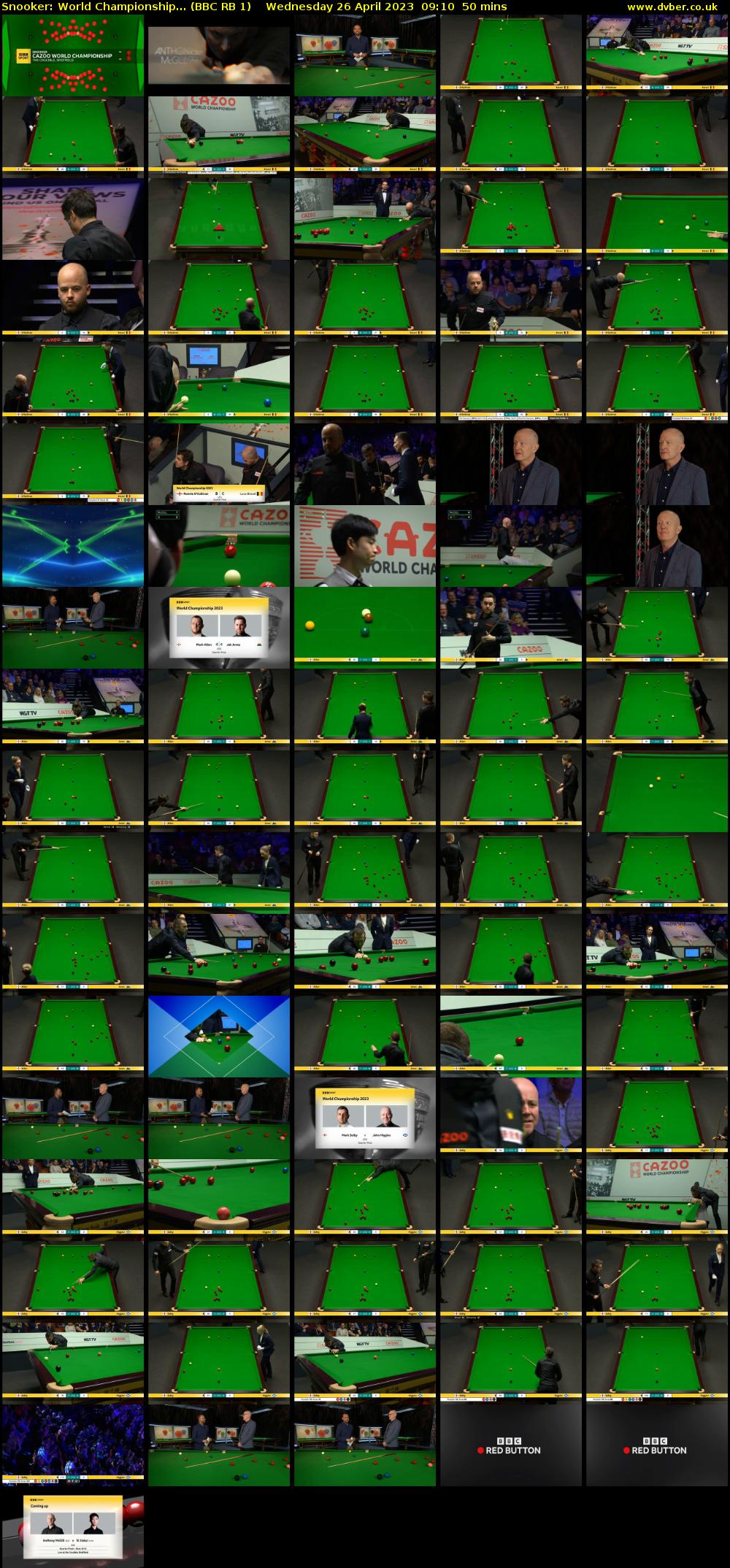 Snooker: World Championship... (BBC RB 1) Wednesday 26 April 2023 09:10 - 10:00