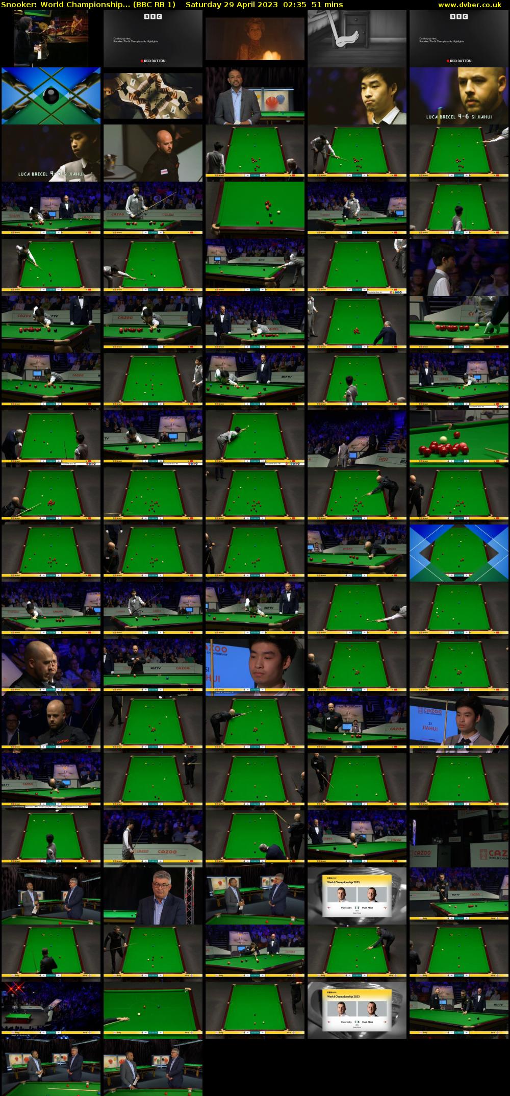 Snooker: World Championship... (BBC RB 1) Saturday 29 April 2023 02:35 - 03:26
