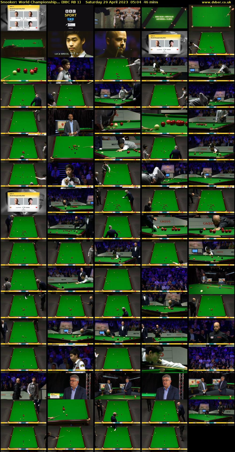 Snooker: World Championship... (BBC RB 1) Saturday 29 April 2023 05:04 - 05:50