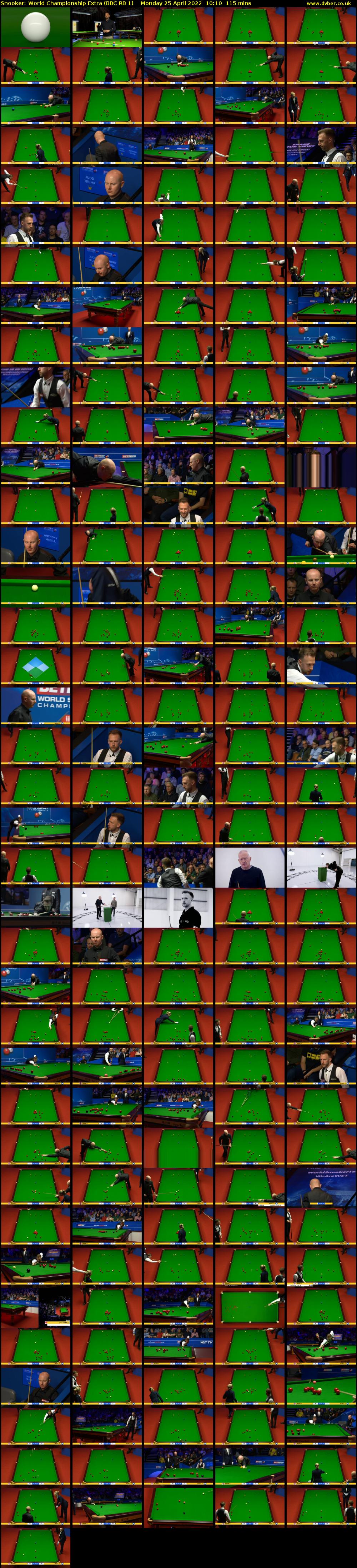 Snooker: World Championship Extra (BBC RB 1) Monday 25 April 2022 10:10 - 12:05
