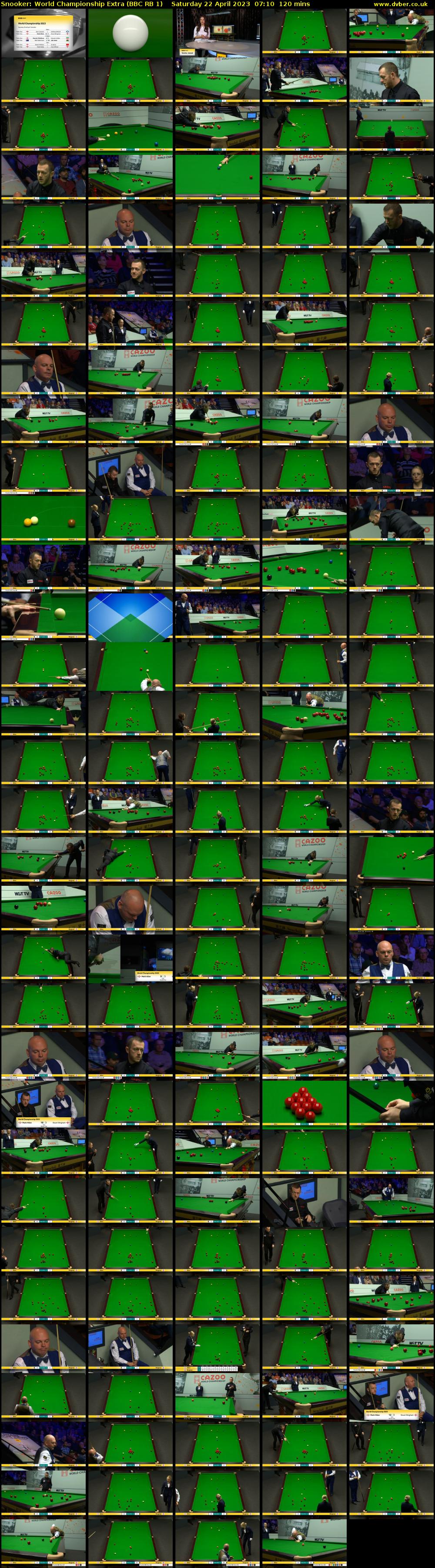 Snooker: World Championship Extra (BBC RB 1) Saturday 22 April 2023 07:10 - 09:10