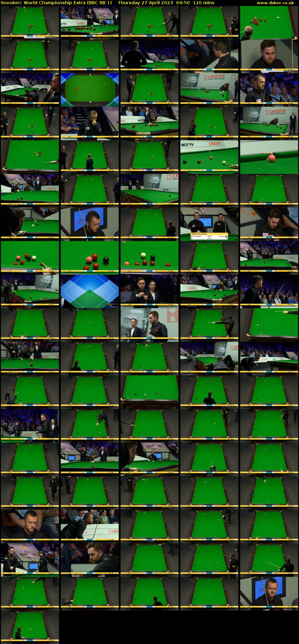 Snooker: World Championship Extra (BBC RB 1) Thursday 27 April 2023 04:50 - 06:50