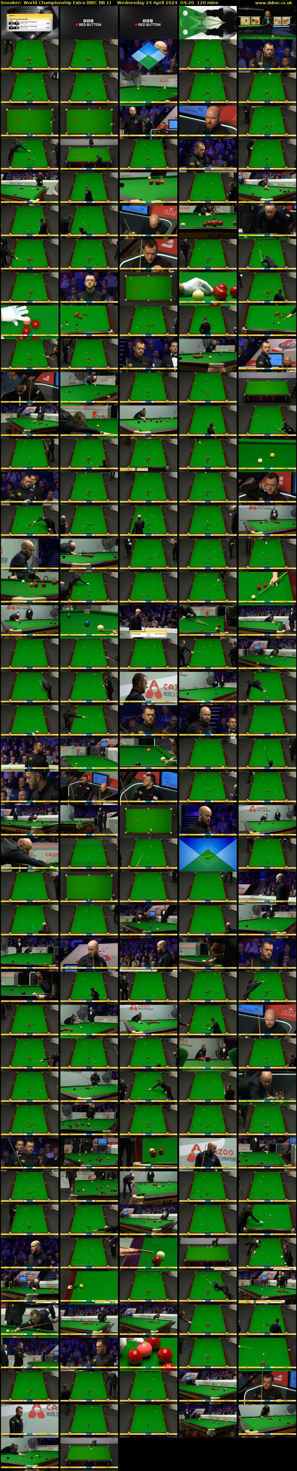 Snooker: World Championship Extra (BBC RB 1) Wednesday 24 April 2024 04:20 - 06:20