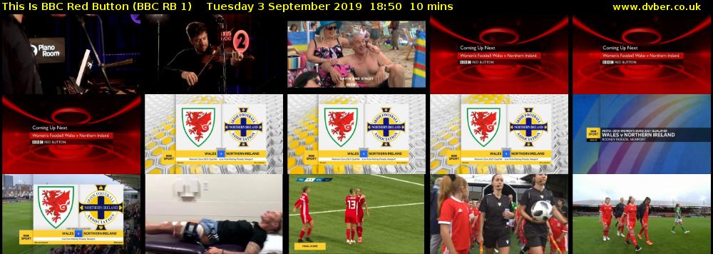 This is BBC Red Button (BBC RB 1) Tuesday 3 September 2019 18:50 - 19:00