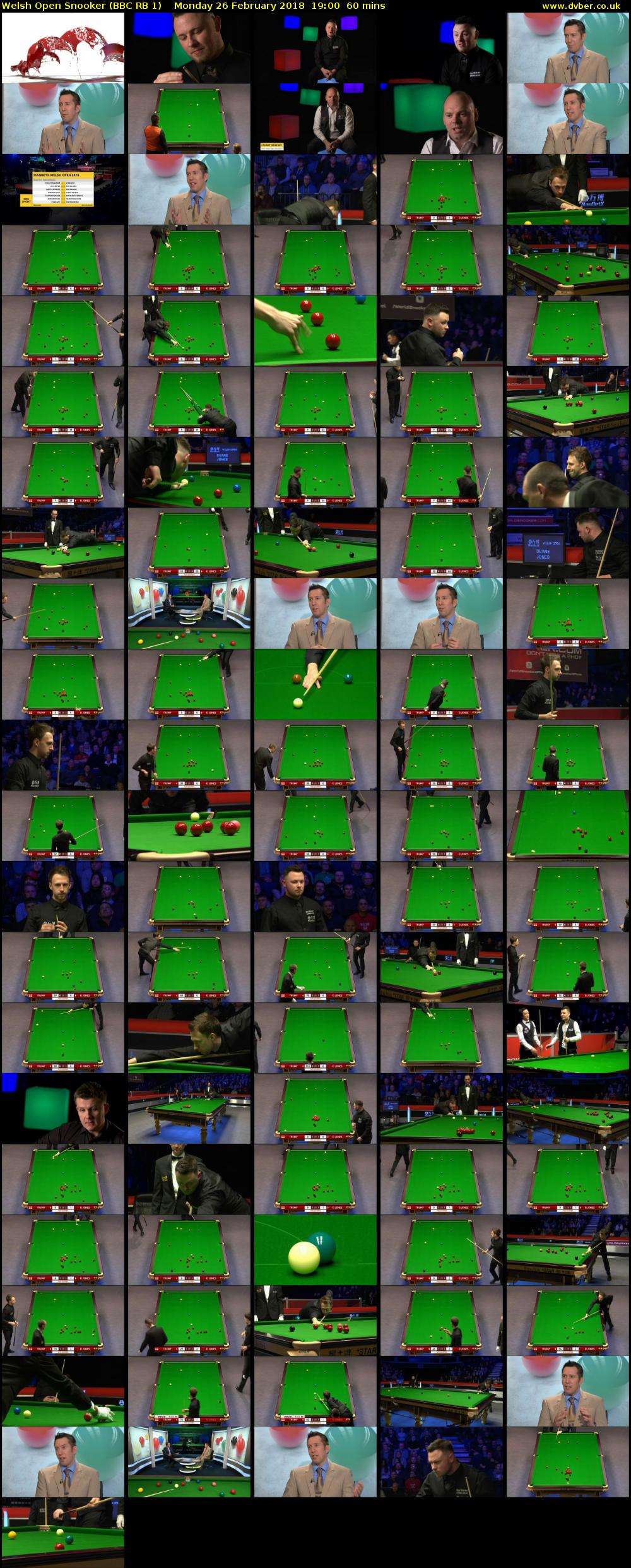 Welsh Open Snooker (BBC RB 1) Monday 26 February 2018 19:00 - 20:00