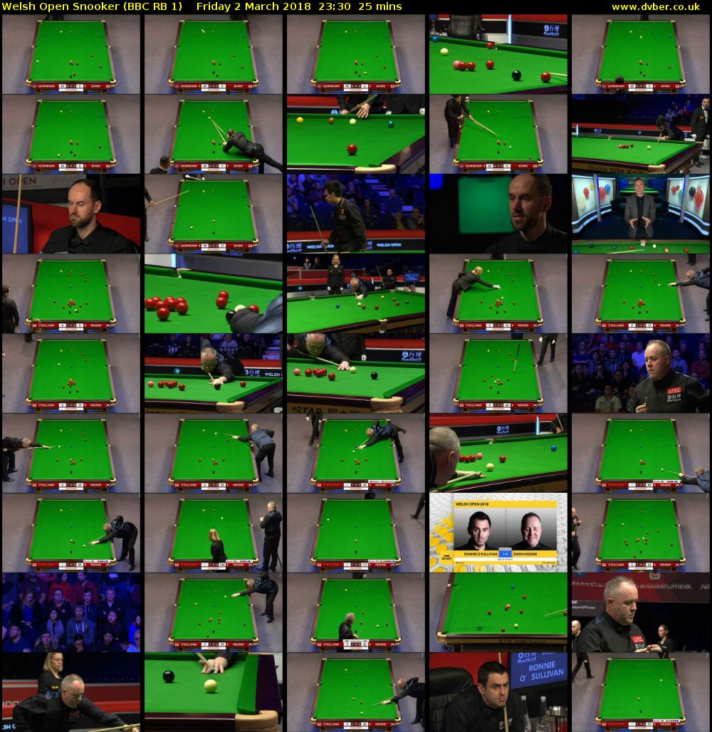 Welsh Open Snooker (BBC RB 1) Friday 2 March 2018 23:30 - 23:55