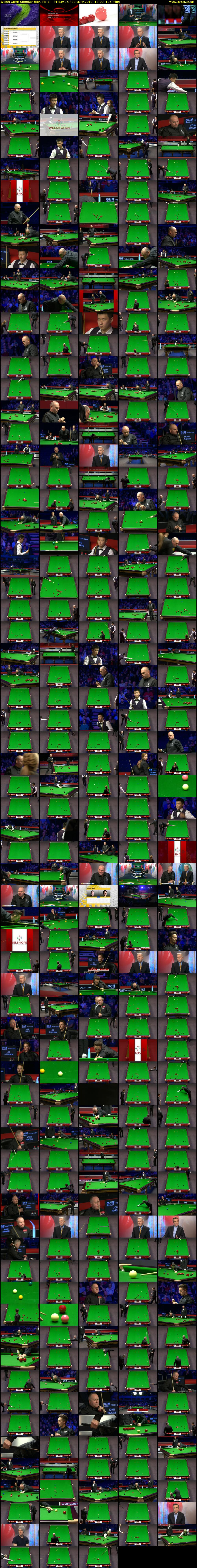 Welsh Open Snooker (BBC RB 1) Friday 15 February 2019 13:00 - 16:15