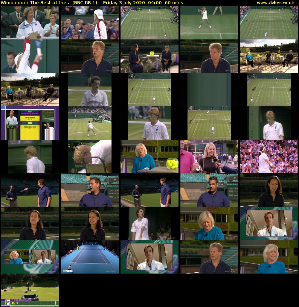 Wimbledon: The Best of the... (BBC RB 1) Friday 3 July 2020 04:00 - 05:00