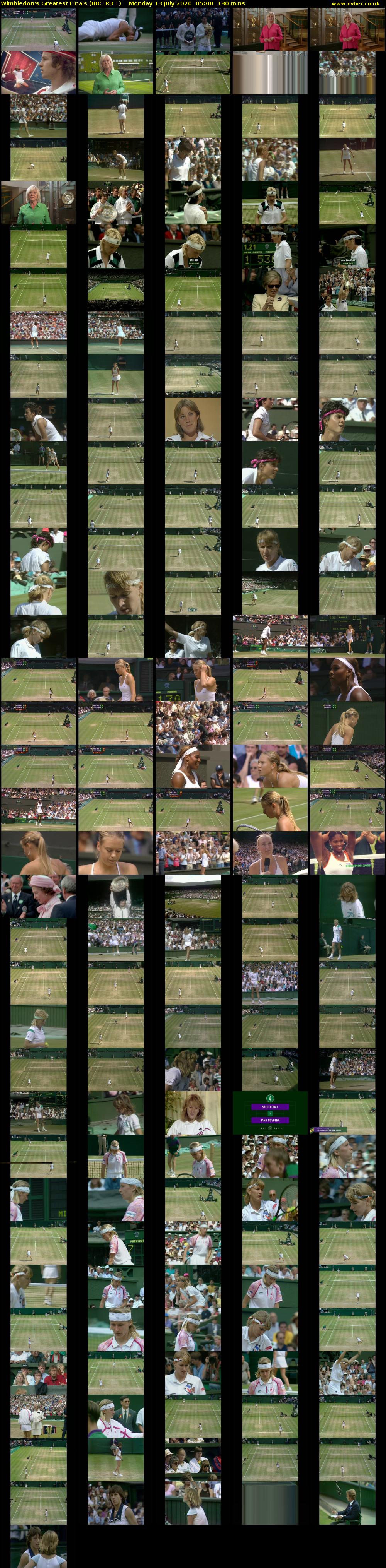 Wimbledon's Greatest Finals (BBC RB 1) Monday 13 July 2020 05:00 - 08:00