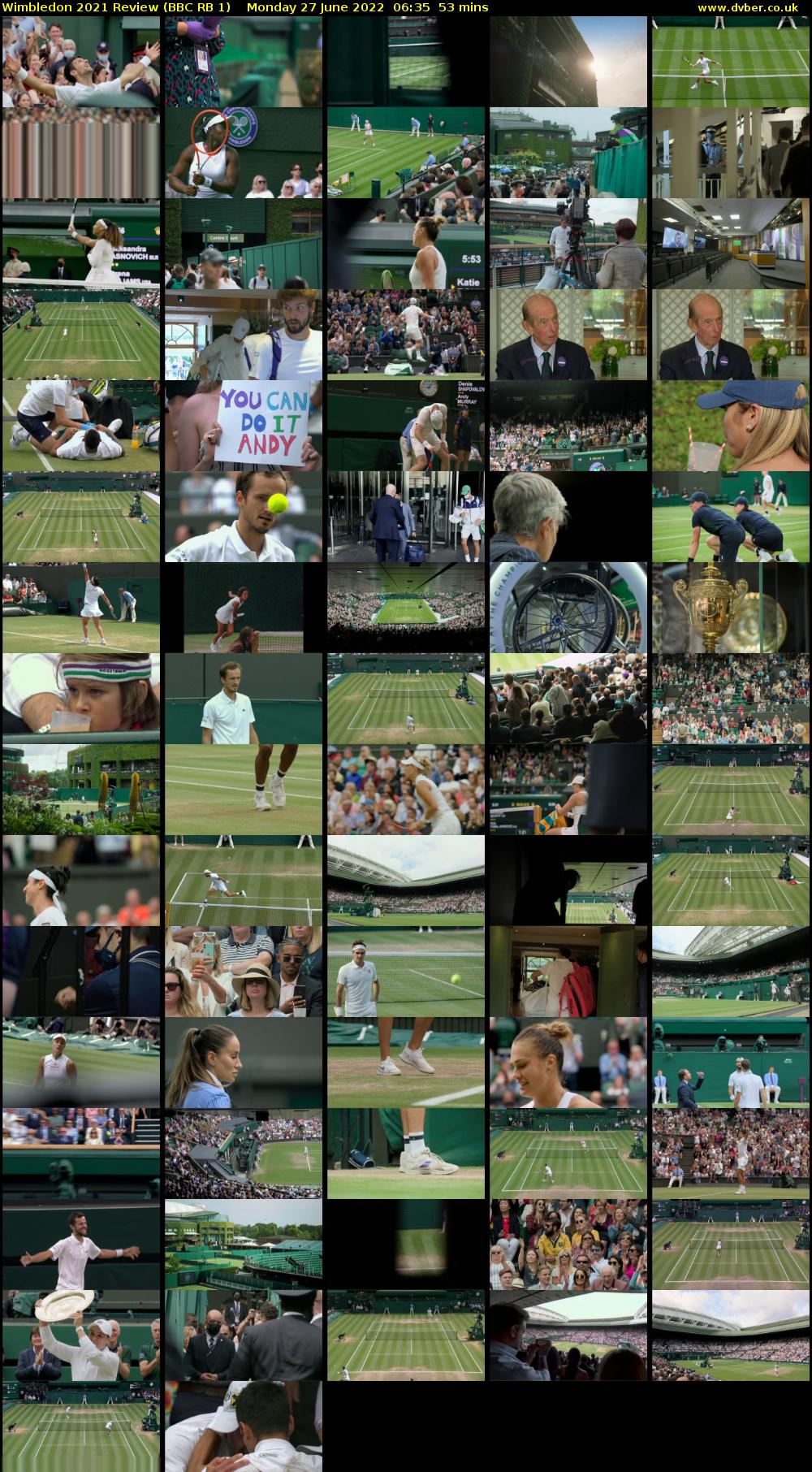 Wimbledon 2021 Review (BBC RB 1) Monday 27 June 2022 06:35 - 07:28