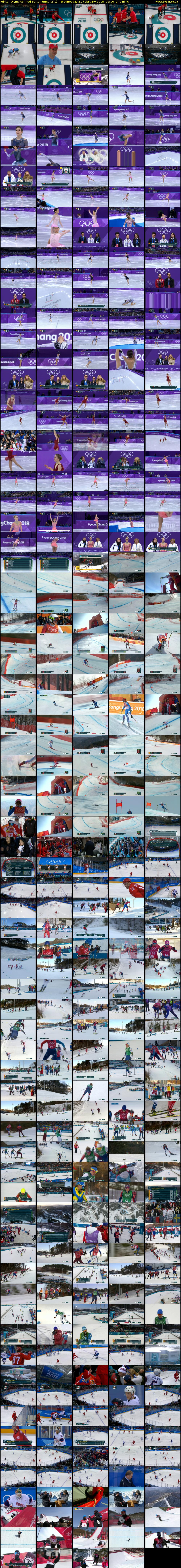 Winter Olympics: Red Button (BBC RB 1) Wednesday 21 February 2018 06:00 - 10:00
