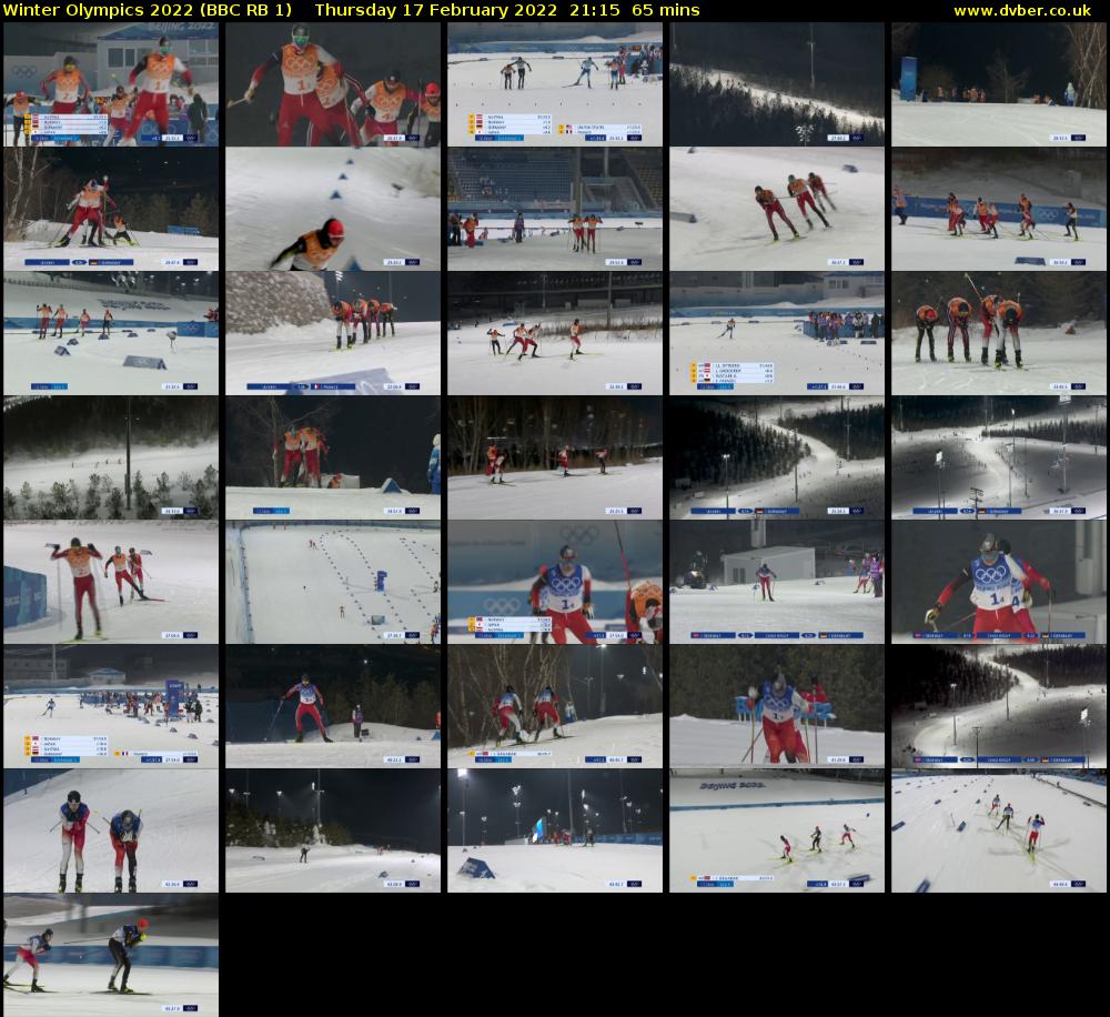Winter Olympics 2022 (BBC RB 1) Thursday 17 February 2022 21:15 - 22:20