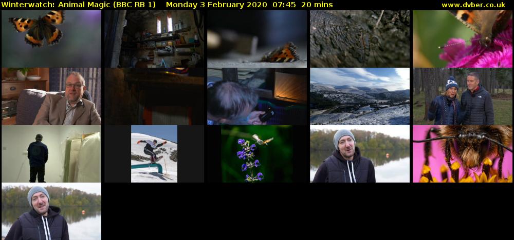Winterwatch: Animal Magic (BBC RB 1) Monday 3 February 2020 07:45 - 08:05