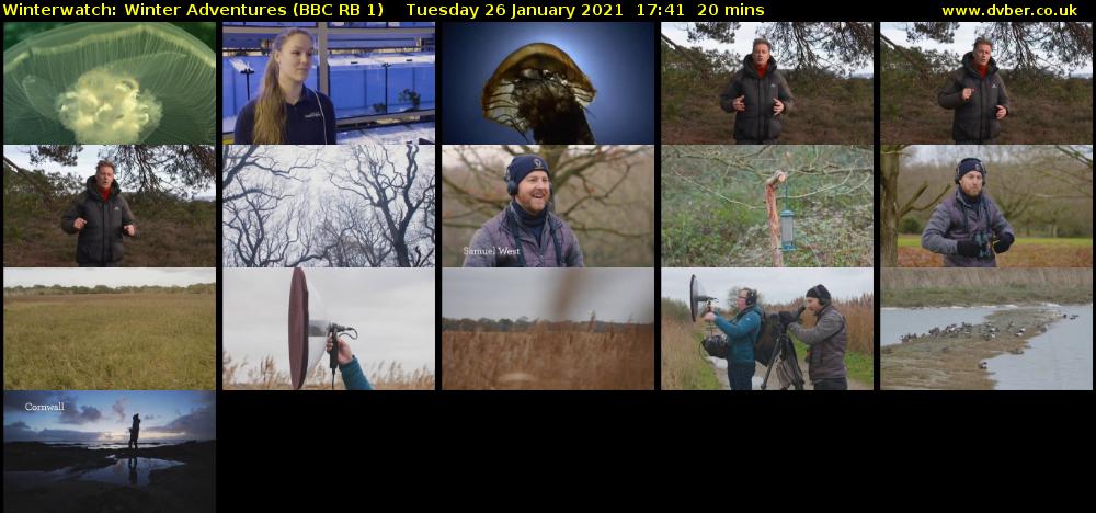 Winterwatch: Winter Adventures (BBC RB 1) Tuesday 26 January 2021 17:41 - 18:01