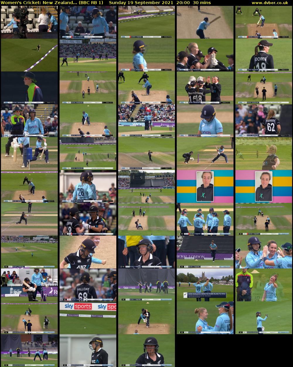 Women's Cricket: New Zealand... (BBC RB 1) Sunday 19 September 2021 20:00 - 20:30
