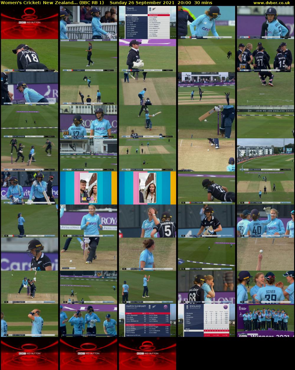 Women's Cricket: New Zealand... (BBC RB 1) Sunday 26 September 2021 20:00 - 20:30