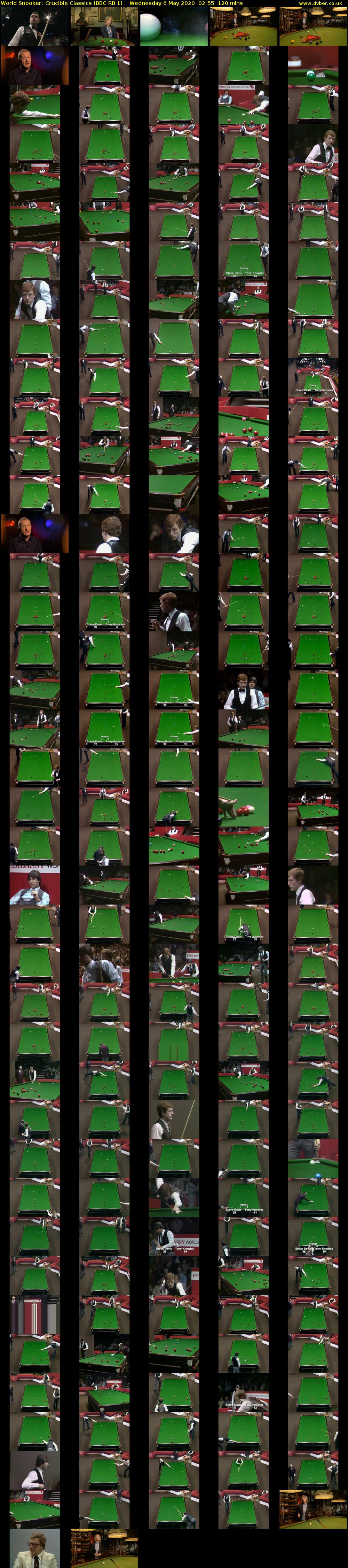 World Snooker: Crucible Classics (BBC RB 1) Wednesday 6 May 2020 02:55 - 04:55