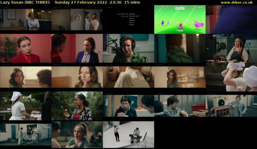 Lazy Susan (BBC THREE) Sunday 27 February 2022 23:30 - 23:45