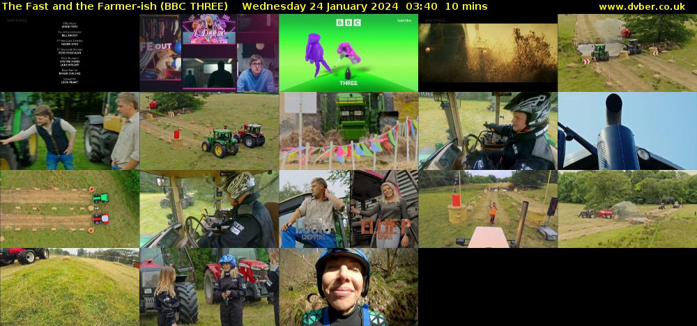 The Fast and the Farmer-ish (BBC THREE) Wednesday 24 January 2024 03:40 - 03:50