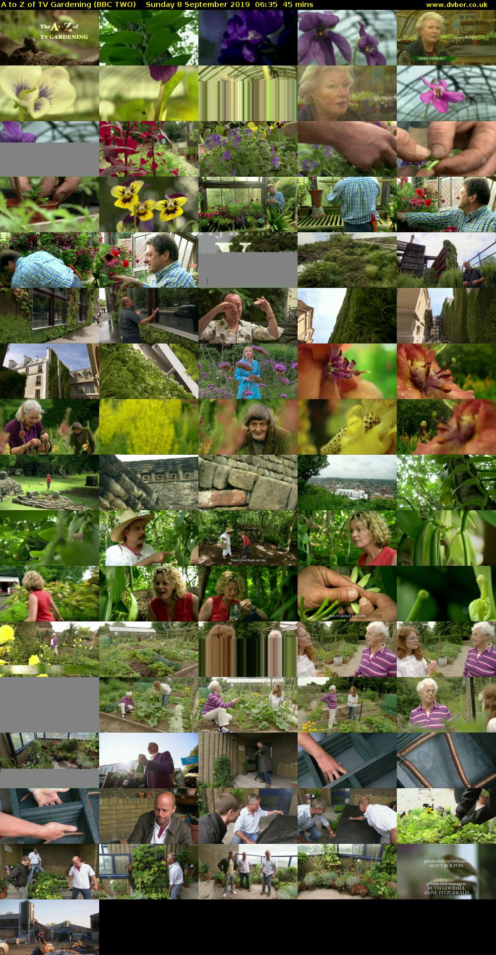 A to Z of TV Gardening (BBC TWO) Sunday 8 September 2019 06:35 - 07:20