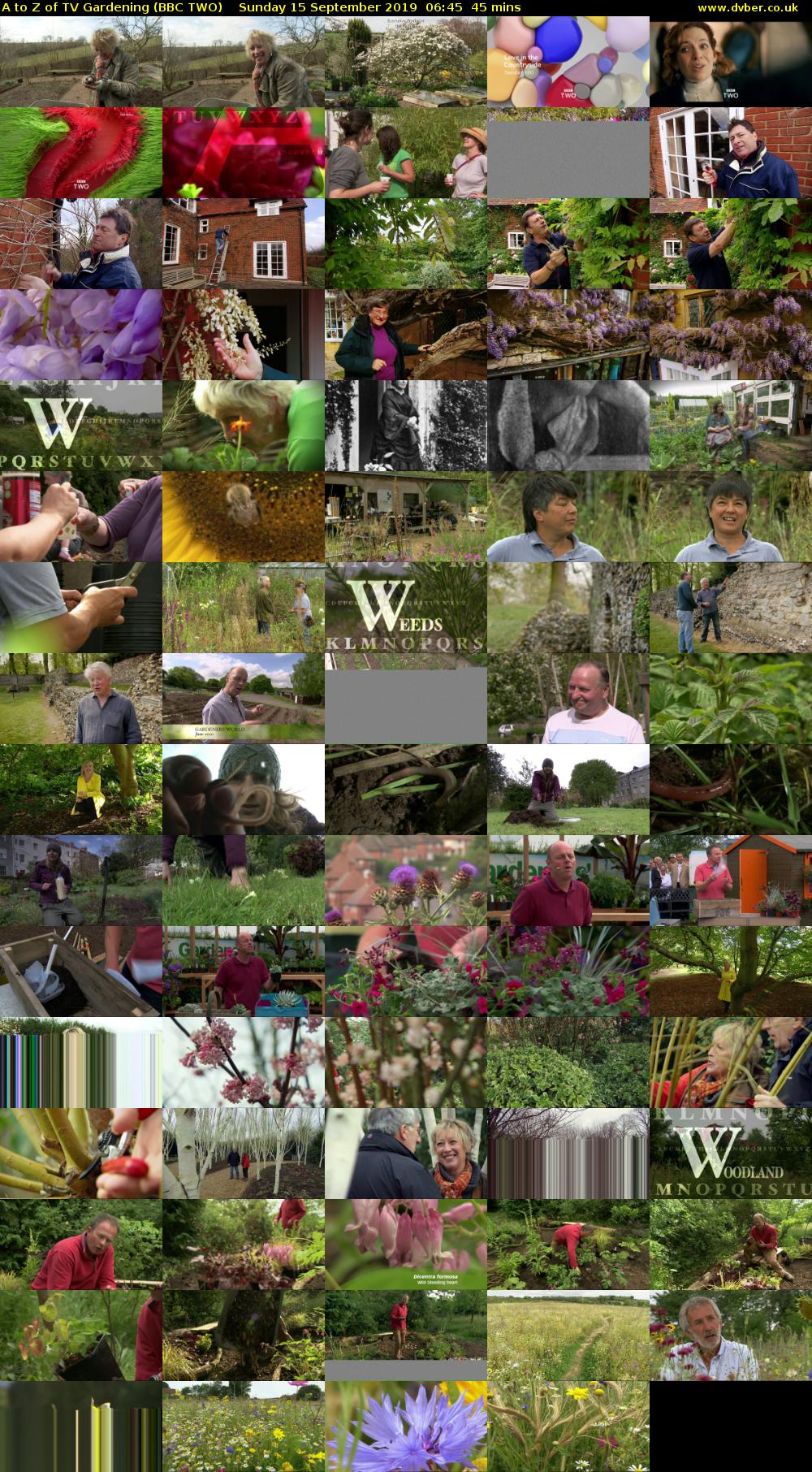 A to Z of TV Gardening (BBC TWO) Sunday 15 September 2019 06:45 - 07:30