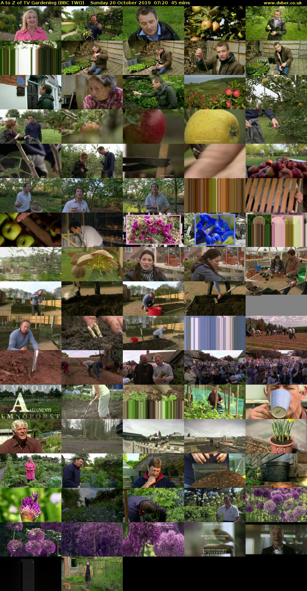 A to Z of TV Gardening (BBC TWO) Sunday 20 October 2019 07:20 - 08:05