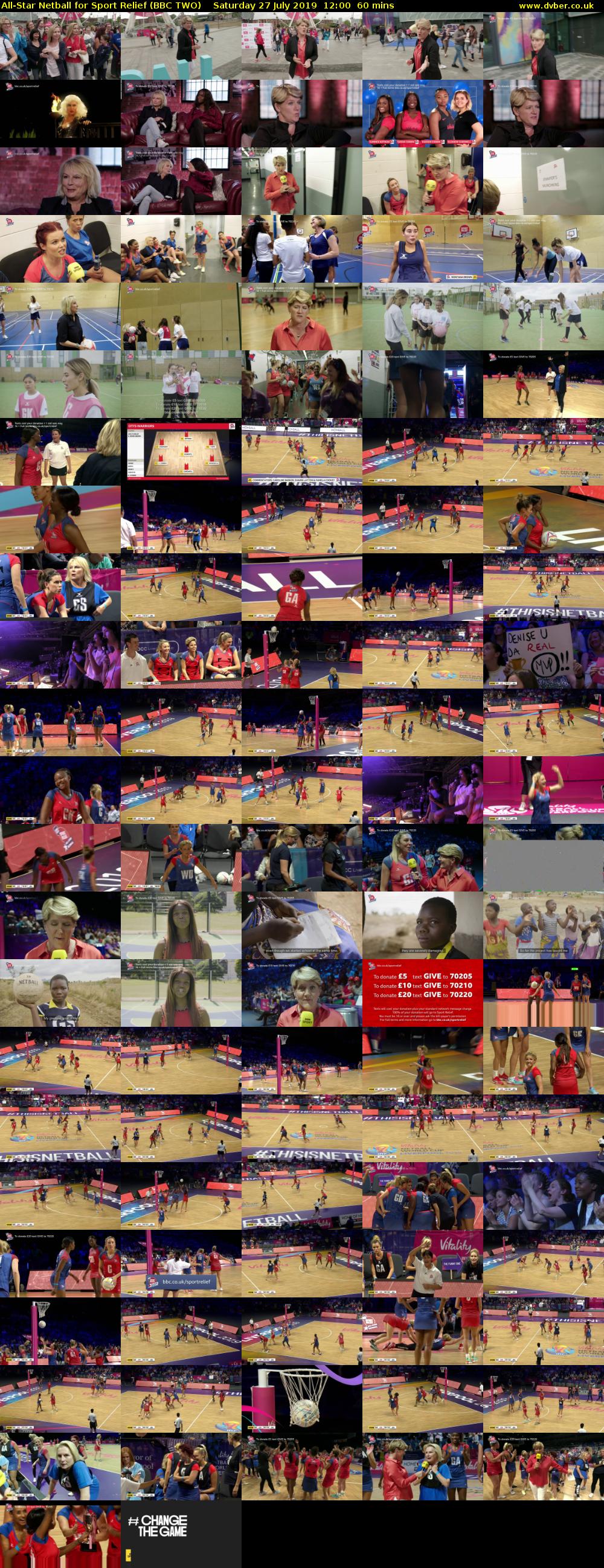 All-Star Netball for Sport Relief (BBC TWO) Saturday 27 July 2019 12:00 - 13:00