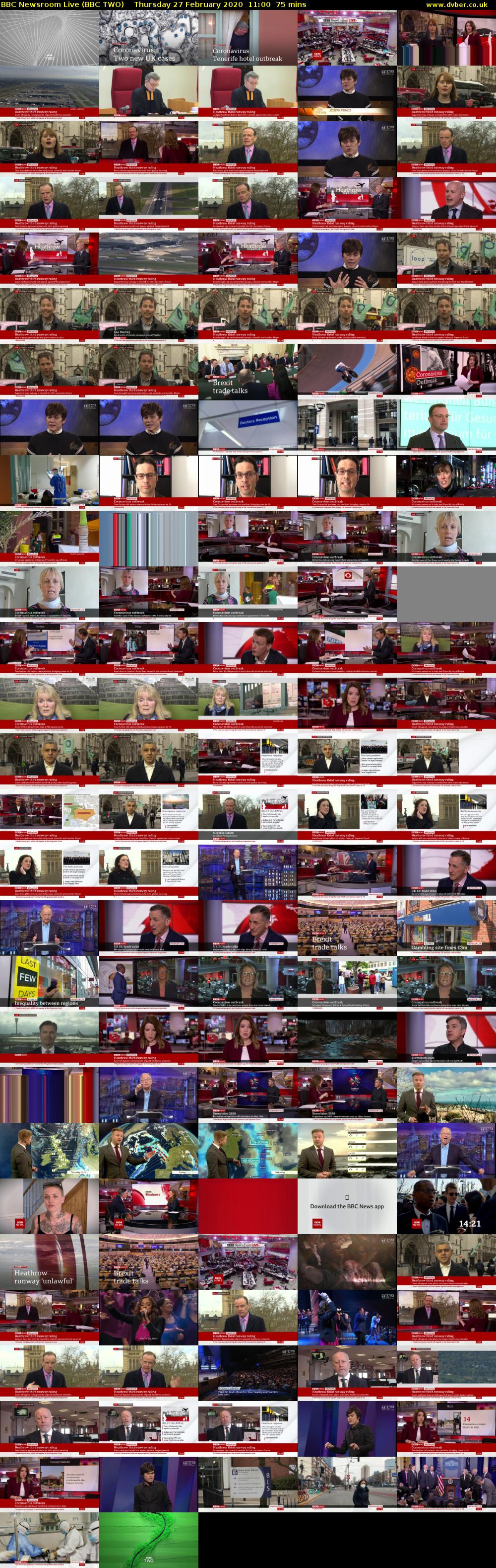BBC Newsroom Live (BBC TWO) Thursday 27 February 2020 11:00 - 12:15