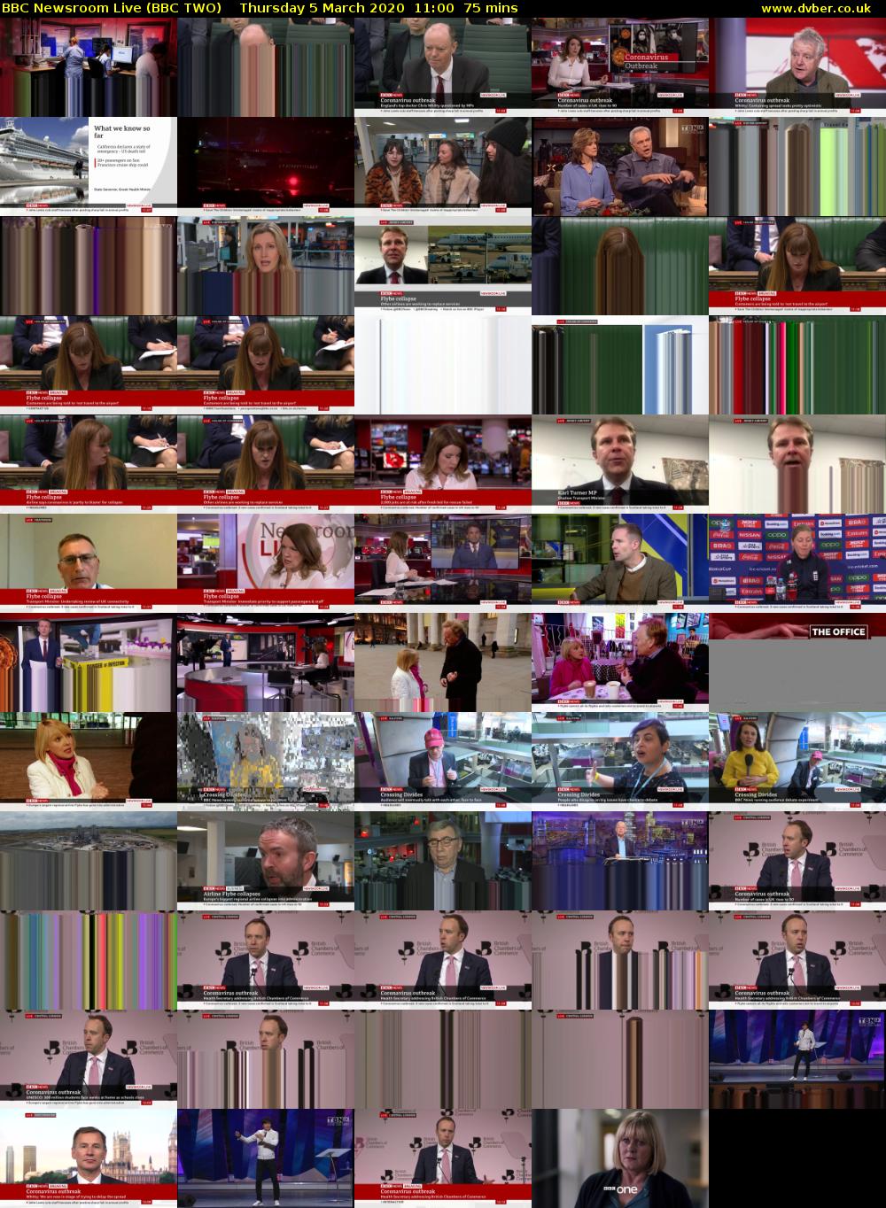 BBC Newsroom Live (BBC TWO) Thursday 5 March 2020 11:00 - 12:15