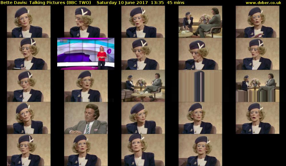 Bette Davis: Talking Pictures (BBC TWO) Saturday 10 June 2017 13:35 - 14:20