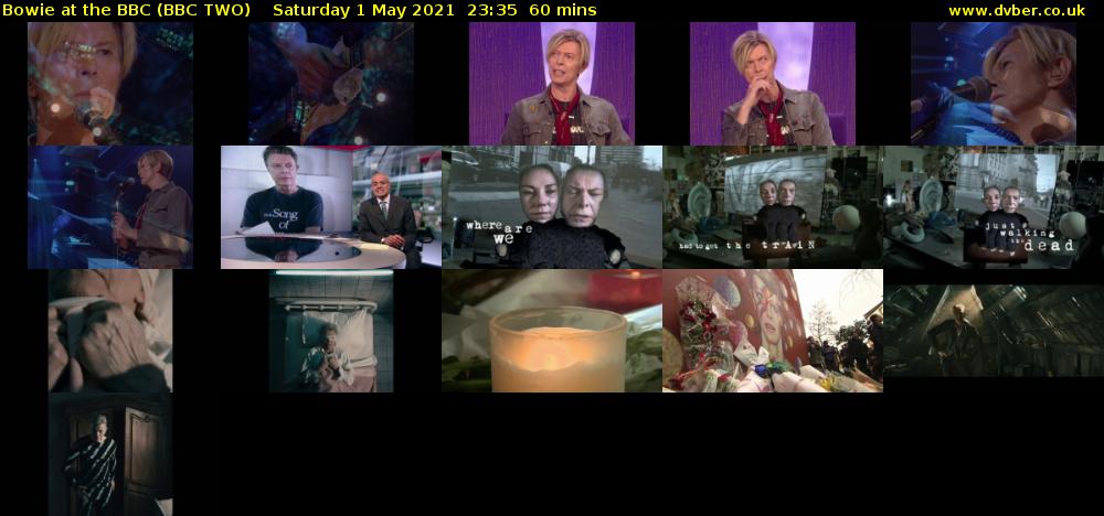 Bowie at the BBC (BBC TWO) Saturday 1 May 2021 23:35 - 00:35