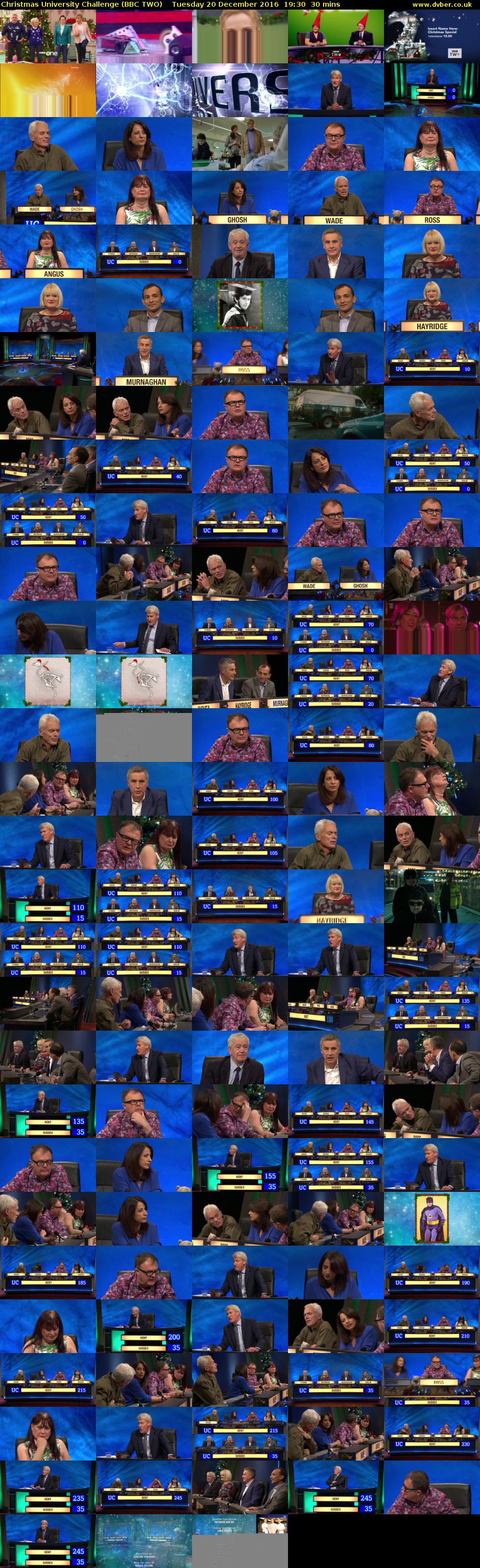 Christmas University Challenge (BBC TWO) Tuesday 20 December 2016 19:30 - 20:00