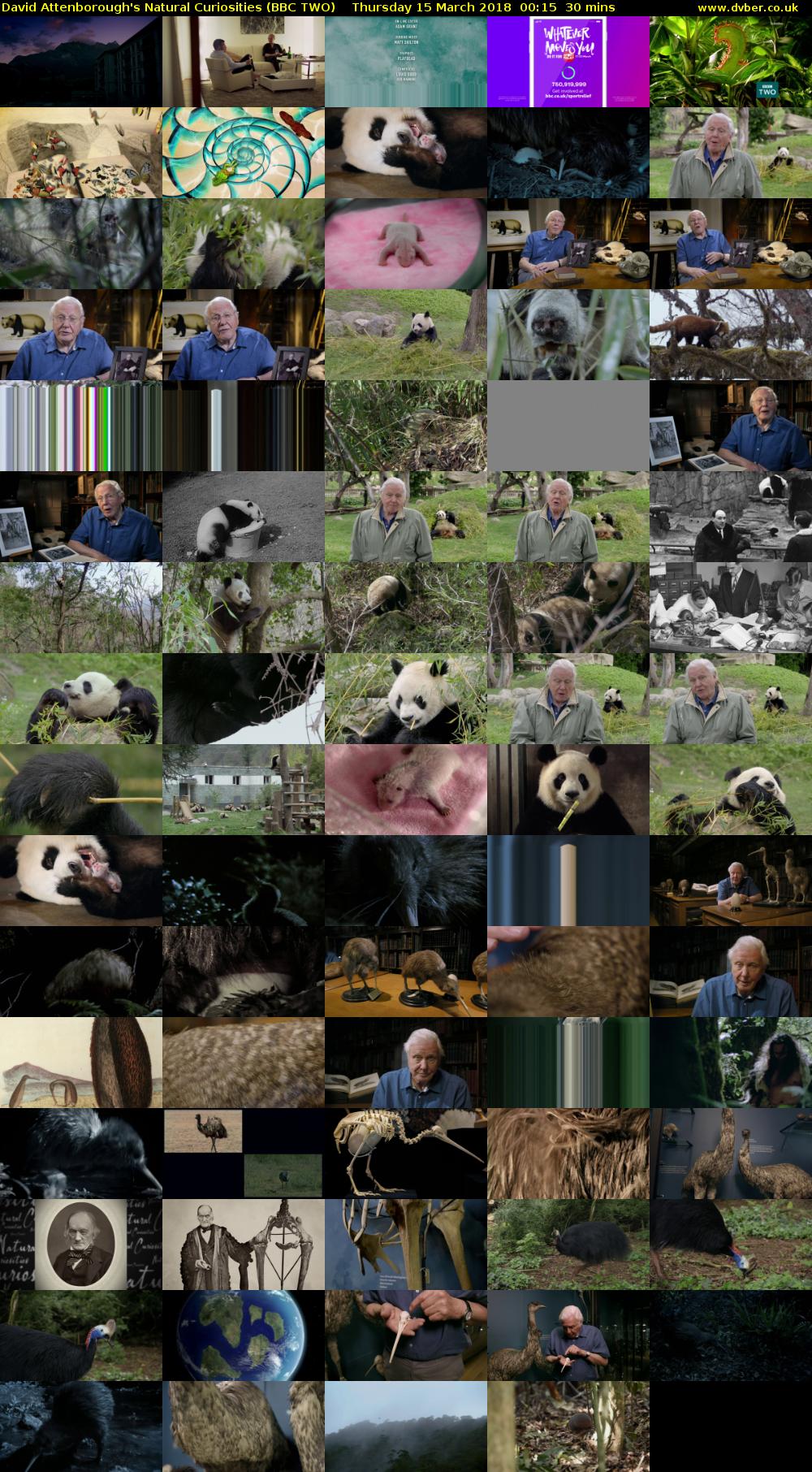 David Attenborough's Natural Curiosities (BBC TWO) Thursday 15 March 2018 00:15 - 00:45
