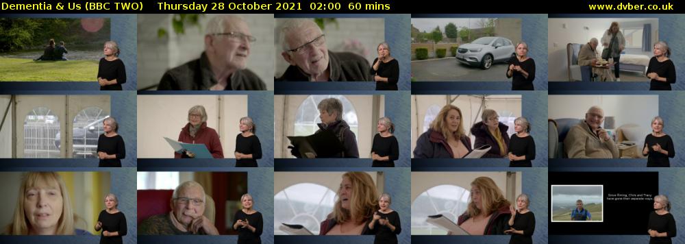 Dementia & Us (BBC TWO) Thursday 28 October 2021 02:00 - 03:00