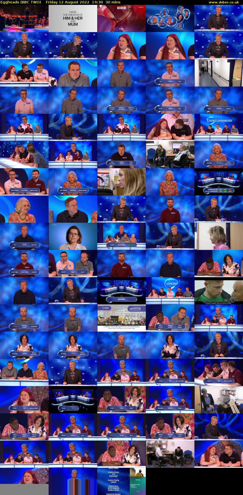 Eggheads (BBC TWO) Friday 12 August 2022 14:30 - 15:00
