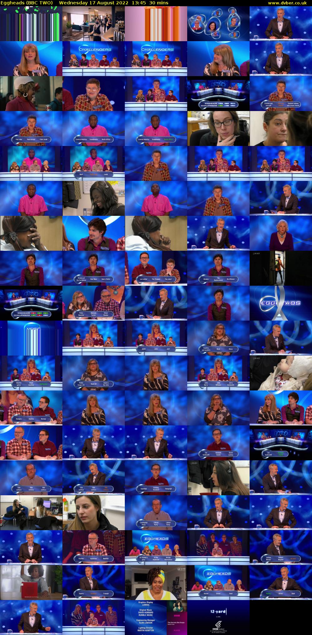 Eggheads (BBC TWO) Wednesday 17 August 2022 13:45 - 14:15