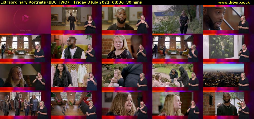 Extraordinary Portraits (BBC TWO) Friday 8 July 2022 08:30 - 09:00