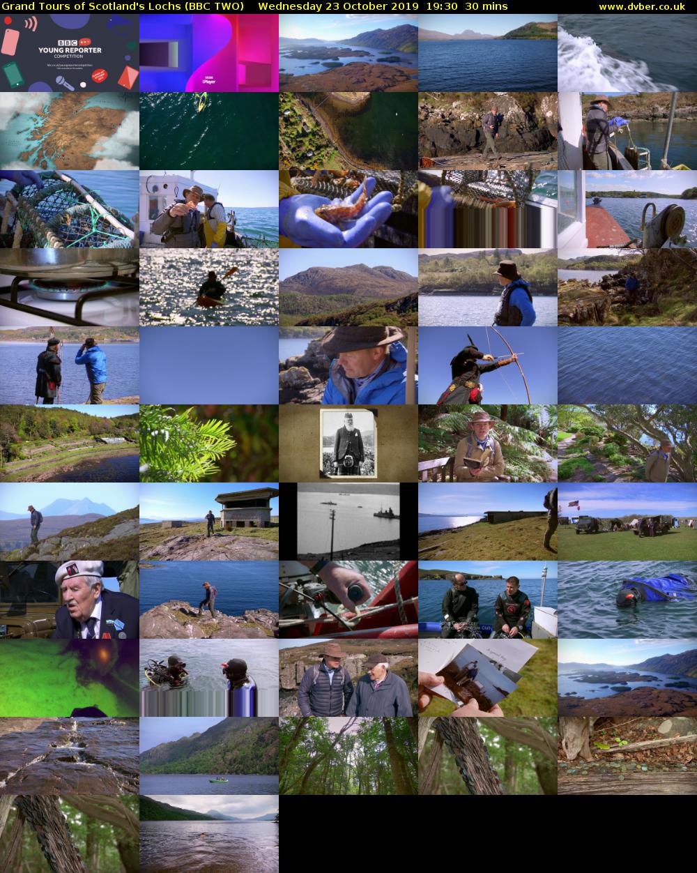 Grand Tours of Scotland's Lochs (BBC TWO) Wednesday 23 October 2019 19:30 - 20:00