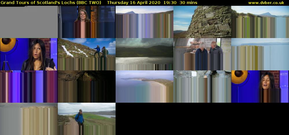 Grand Tours of Scotland's Lochs (BBC TWO) Thursday 16 April 2020 19:30 - 20:00