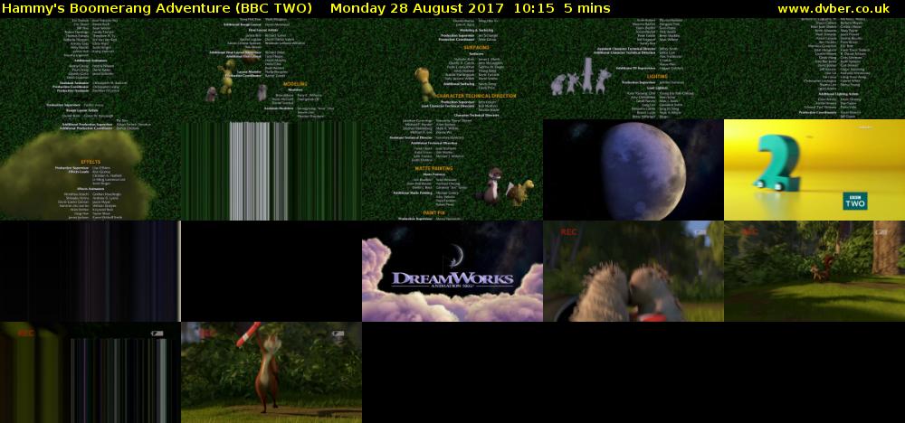 Hammy's Boomerang Adventure (BBC TWO) Monday 28 August 2017 10:15 - 10:20