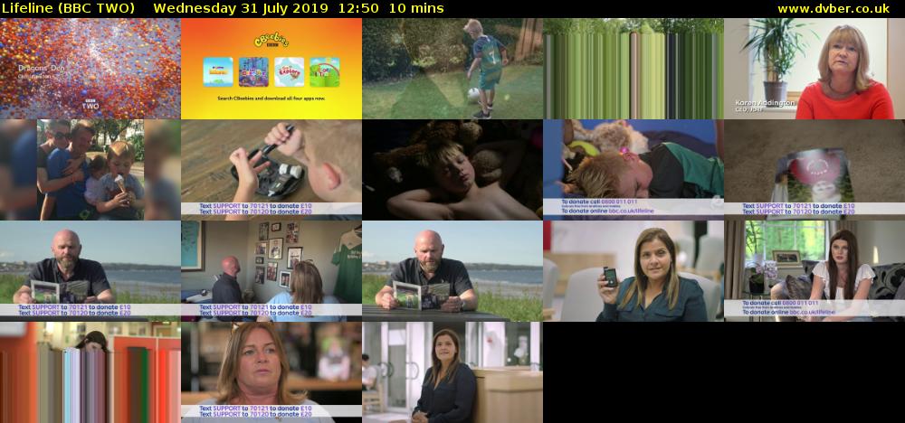 Lifeline (BBC TWO) Wednesday 31 July 2019 12:50 - 13:00