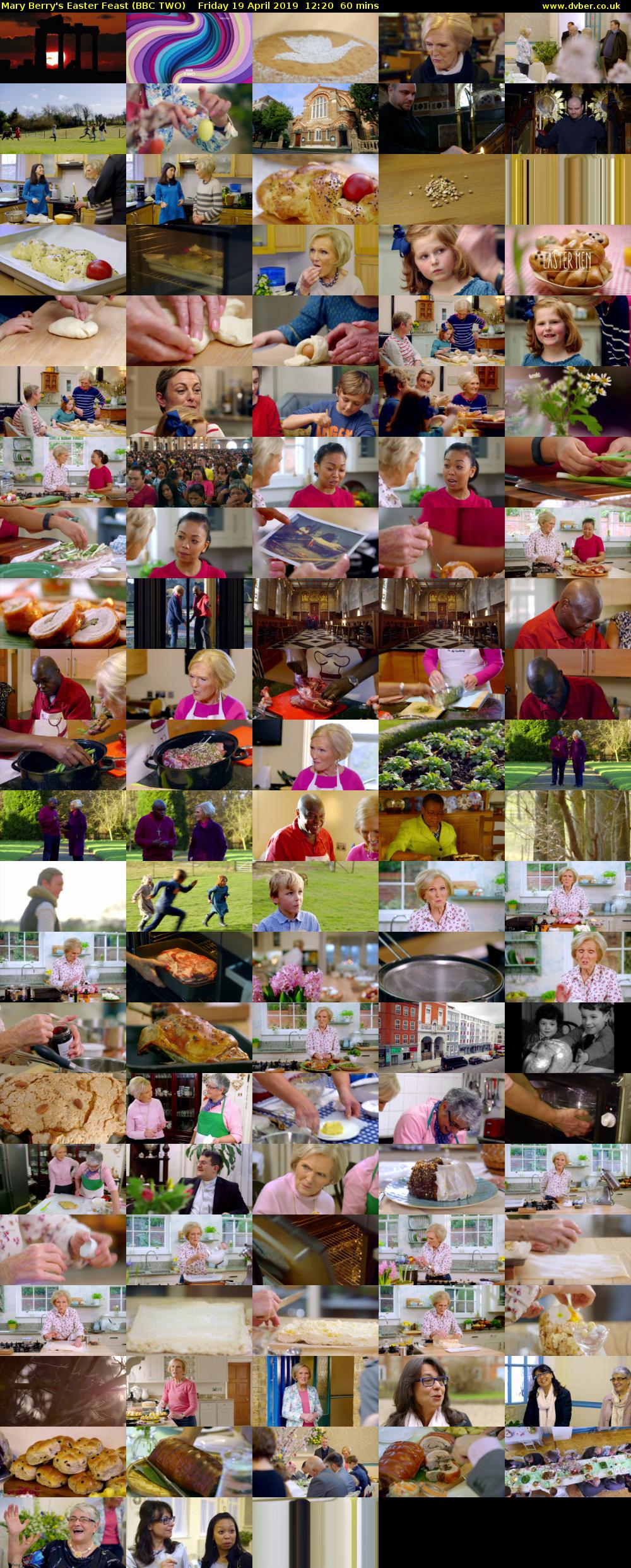Mary Berry's Easter Feast (BBC TWO) Friday 19 April 2019 12:20 - 13:20