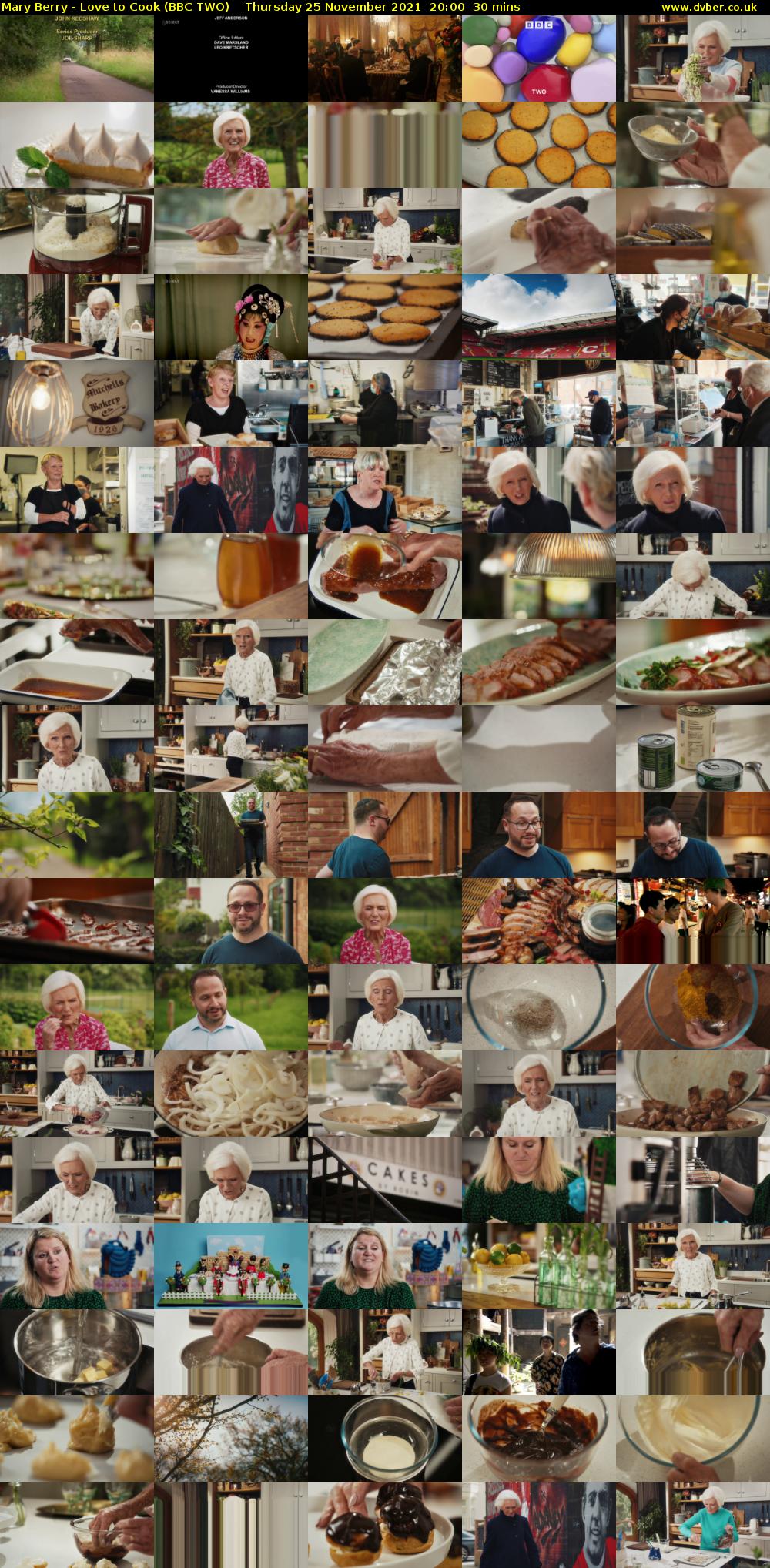 Mary Berry - Love to Cook (BBC TWO) Thursday 25 November 2021 20:00 - 20:30