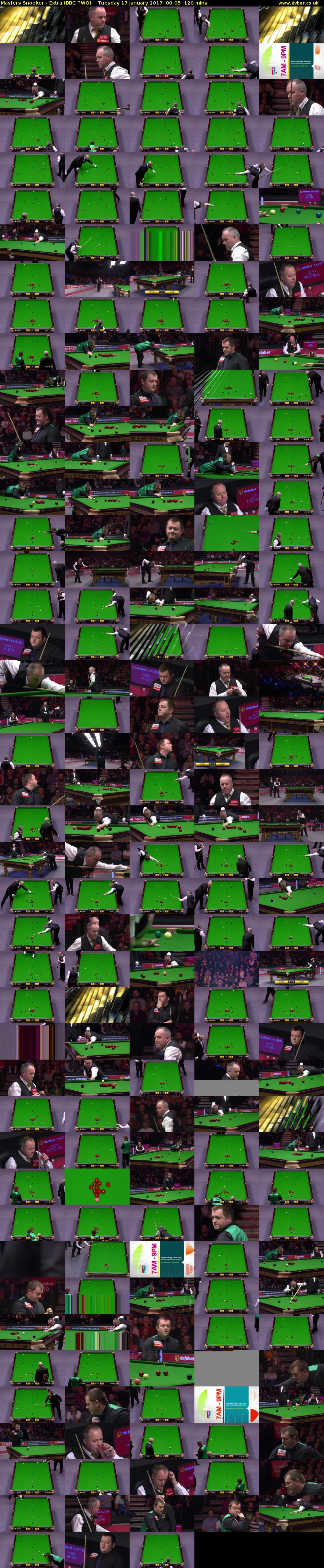 Masters Snooker - Extra (BBC TWO) Tuesday 17 January 2017 00:05 - 02:05